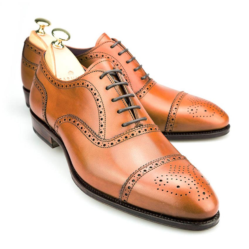 Brogue Shoes For Men's - Tan Color Elevator Shoes For Men