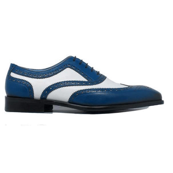 Hidden Heel Shoes For Men - Blue And White Shoes | Elevator Shoes